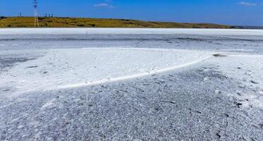 covered with a layer of white self-precipitating common salt photo