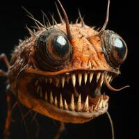 A close up of a bug with sharp teeth photo