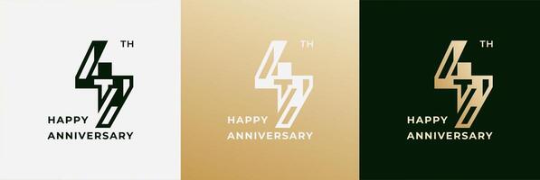 Logo 47th, 47 years anniversary, Creative design template for celebration, birthday and invitation. Editable file vector