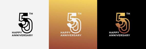 Logo 50th, 50 years anniversary, Creative design template for celebration, greeting and invitation. Editable file vector
