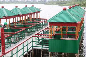 A floating restaurant on water photo