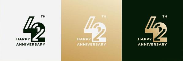 Logo 42th, 42 years anniversary, design template for celebration, birthday, greeting and invitation. Editable file vector