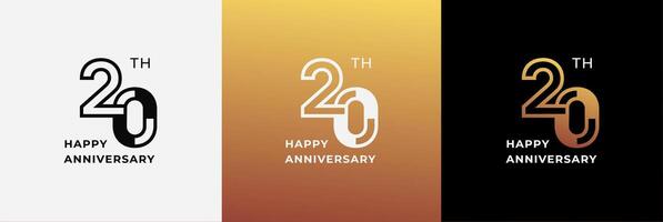 Logo 20th, 20 years anniversary, Creative design for celebration, birthday, greeting and invitation. Editable file vector