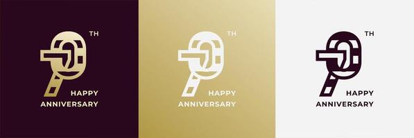 Logo 70th, 70 years happy anniversary, Creative design template for celebration, birthday, greeting and invitation. Editable file vector