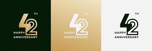 Logo 42th, 42 years anniversary, Creative design template for celebration, birthday and invitation. Editable file vector