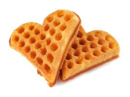 Heart shaped Viennese waffle isolated on white background. photo
