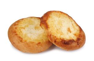Khachapuri, two cheese buns with cheese isolated on a white background. Cheese pie. photo