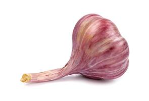 Garlic bulb isolated on white background. Unpeeled garlic bulb .Full clipping path. photo