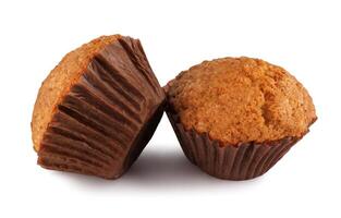 Two muffins isolated on a white background. photo