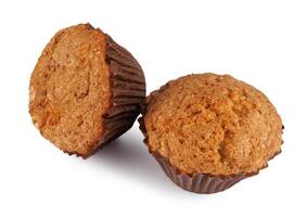 Two muffins isolated on a white background. photo