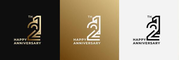 Logo 21th, 21 years anniversary, Creative design template for celebration, birthday, greeting and invitation. Editable file vector