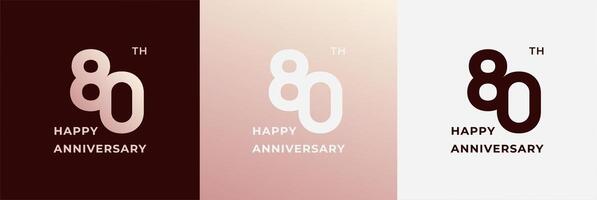 Logo 80th, 80 years anniversary, design template for celebration, birthday, greeting and invitation. Editable file vector
