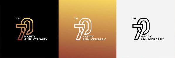 Logo 70th, 70 years happy anniversary, Creative design template for celebration, birthday, greeting and invitation. Editable file vector