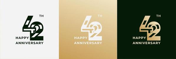 Logo 42th, 42 years anniversary, Creative design template for celebration, greeting, birthday and invitation. Editable file vector