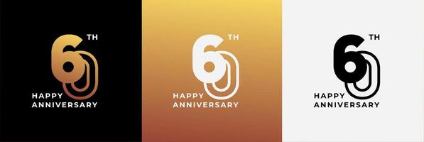 Logo 60th, 60 years anniversary, Creative design template for celebration, birthday, greeting and invitation. Editable file vector