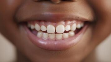 Bright Smiling Child, CloseUp Portrait with Sparkling White Teeth, Diverse Happy Moment, Concept of Joy and Healthy Teeth, Stock Photo for Dental Care