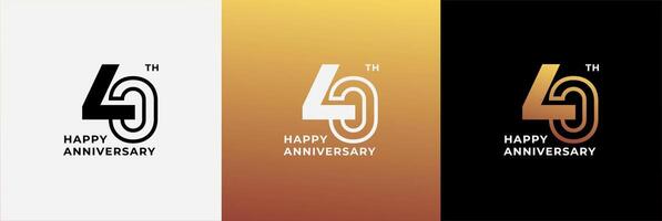 Logo 40th, 40 years anniversary, Creative design template for celebration, greeting and invitation. Editable file vector