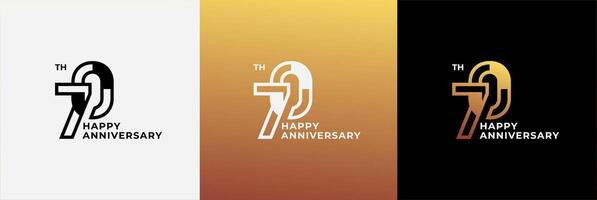 Logo 70th, 70 years anniversary, design template for celebration, birthday, greeting and invitation. Editable file vector