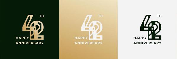 Logo 42th, 42 years happy anniversary, Creative design template for celebration, birthday, greeting and invitation. Editable file vector