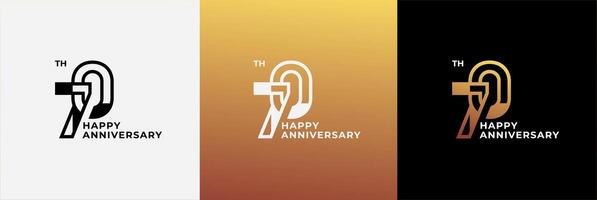 Logo 70th, 70 years anniversary, Creative design template for celebration, greeting and invitation. Editable file vector