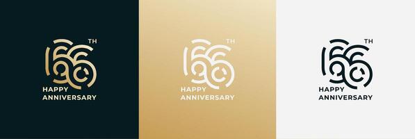 Logo 66th, 66 years anniversary, Creative design template for celebration, birthday, greeting and invitation. Editable file vector