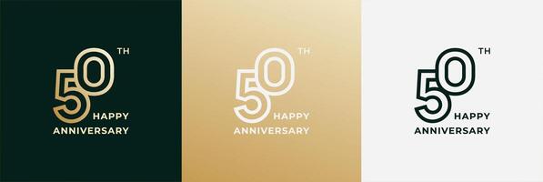 Logo 50th, 50 years anniversary, Creative design template for celebration, greeting and invitation. Editable file vector