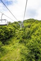 ropeway on top of mount in Tsaghkadzor town, photo