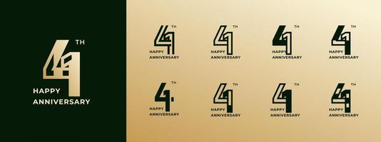 Logo 41th, years happy anniversary gold, Creative design template for celebration, birthday, greeting and invitation. Editable file vector