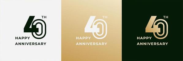 Logo 40th, 40 years anniversary, Creative design template for celebration, greeting and invitation. Editable file vector