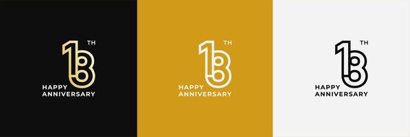 Logo 18th, 18 years anniversary, Creative design template for celebration, greeting and invitation. Editable file vector