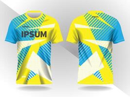 yellow and blue abstract pattern for sport jersey design, front and back view. vector