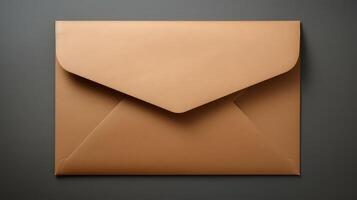 A brown envelope with a gold embossed flap photo