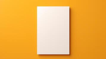 A white book is on a yellow background photo