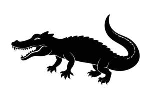 A silhouette of an alligator on a white background vector
