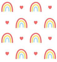 Seamless pattern of doodle sketch rainbow vector