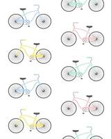 Seamless pattern of flat bicycle vector