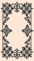 Black frame ornament at isolated pink background for your background or design vector