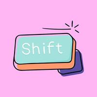 Shift computer button doodle illustration. Perfect for your business content design needs vector