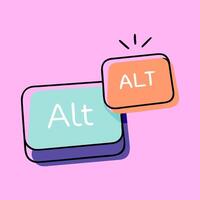 Alt computer button doodle illustration. Perfect for your business content design needs vector