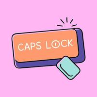 Caps lock computer button doodle illustration. Perfect for your business content design needs vector