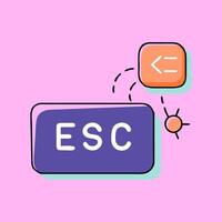 Esc computer button doodle illustration. Perfect for your business content design needs vector