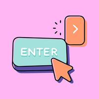Enter computer button doodle illustration. Perfect for your business content design needs vector