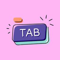 Tab computer button doodle illustration. Perfect for your business content design needs vector
