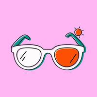 Glasses with sunglasses on a pink background vector