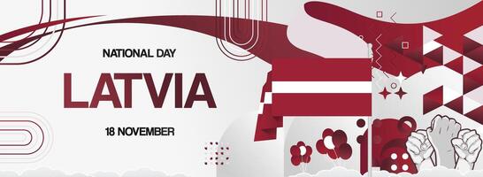 Modern geometric background for Latvian National day vector