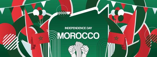 Abstract banner of Morocco National day or Independence day. Creative background for music event or sporting event. Horizontal poster vector