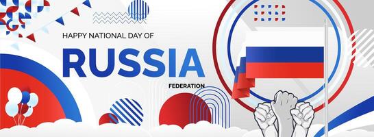 Interesting banner for Russian national day. Good to use as greeting card or website header vector