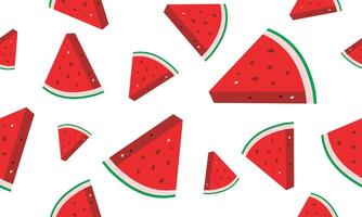 seamless pattern watermelons on a white background vector