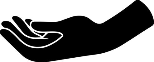 black silhouette of a hand without background vector