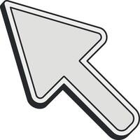 arrow with black outline without background vector